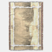 Rustikaler Schnee immergrüne Winterszene auf Perga Decke (Vorderseite Vertikal)