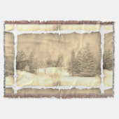 Rustikaler Schnee immergrüne Winterszene auf Perga Decke (Vorderseite)