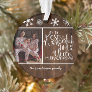 Rustikaler Schneeflocken Wunderschöne Zeit des Jah Ornament