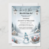 Rustikaler Schneekalter Eiskühl Gemütliche Winterg Einladung (Vorderseite)