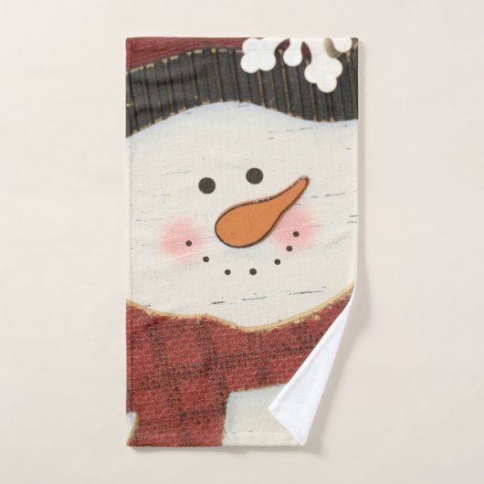 Rustikaler Schneemann Badhandtuch Set (Handtuch)