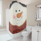 Rustikaler Schneemann Duschvorhang (Beispiel)