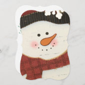 Rustikaler Schneemann Einladung (Vorne/Hinten)