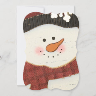Rustikaler Schneemann Einladung