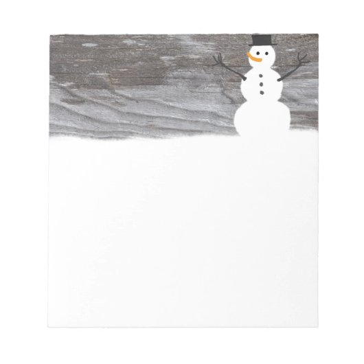 Rustikaler Schneemann Notizblock (Vorderseite)