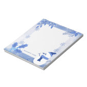 Rustikaler Schneemann Winter Custom Notizblock (Rotiert)