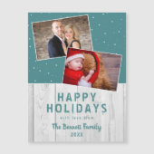 Rustikaler Schneeschuhwanderweg 2 FotoCollage Magnetkarte (Vorderseite)