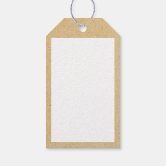 Rustikaler Schneeweihnachtsbaum Geschenkanhänger (Rückseite)