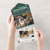 Rustikaler SchneeWinter | Weihnachtsfoto Collage All In One Einladung (Abreißen)