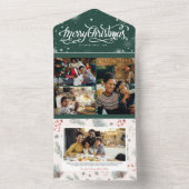 Rustikaler SchneeWinter | Weihnachtsfoto Collage All In One Einladung (Innen Boden)