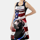 Rustikaler Schokolade-Labrador auf der Flagge Schürze (InSitu)