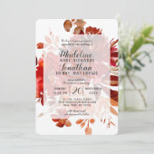 Rustikaler Schönheitsblumenfall Vintage Gerahmte H Einladung (Stehend Vorderseite)