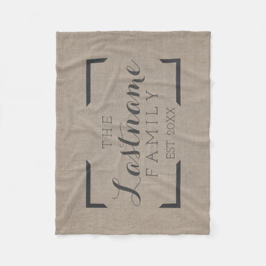 Rustikaler Schoß - Eigene Familie oder Hochzeitsze Fleecedecke (Vorderseite)