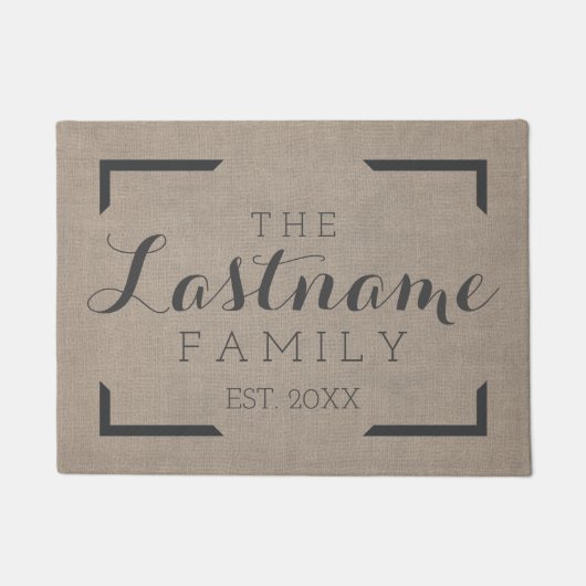 Rustikaler Schoß - Eigene Familie oder Hochzeitsze Fußmatte (Vorderseite)