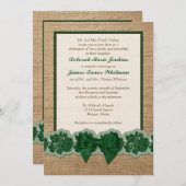 Rustikaler Schoß, gepresste Spitze, Bow Wedite Ein Einladung (Vorne/Hinten)