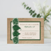 Rustikaler Schoß, gepresste Spitze, RSVP-Karte für RSVP Karte (Stehend Vorderseite)