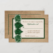 Rustikaler Schoß, gepresste Spitze, RSVP-Karte für RSVP Karte (Vorne/Hinten)