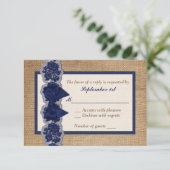 Rustikaler Schoß, gepresste Spitze, RSVP-Karte für RSVP Karte (Stehend Vorderseite)