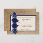 Rustikaler Schoß, gepresste Spitze, RSVP-Karte für RSVP Karte (Vorne/Hinten)