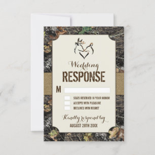 Rustikaler Schoß + RSVP-Karten für die Camouflage RSVP Karte