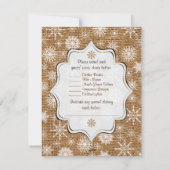 Rustikaler Schoß, Schneeflocken und RSVP für Hochz Einladung (Rückseite)