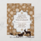 Rustikaler Schoß, Schneeflocken und RSVP für Hochz Einladung (Vorne/Hinten)