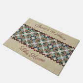 Rustikaler Schoß und Blume Fußmatte (Schrägansicht)