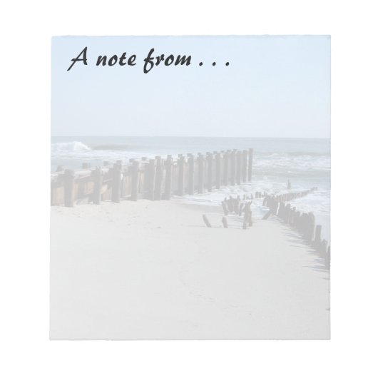 Rustikaler Schott am Strand Notizblock (Vorderseite)