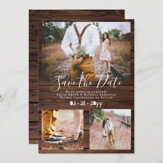 Rustikaler SchreibmaschinenSchriftart Save the Dat Save The Date (Vorne/Hinten)