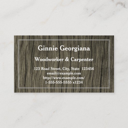 Rustikaler Schreiner, Holzarbeiter, Baumpflege Visitenkarte (Vorderseite)