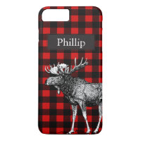 Rustikaler Schwarz/Rot Karierter Elch Individuelle