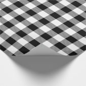 Rustikaler Schwarz-Weiß-Buffalo-Karo Geschenkpapier (Ecke)