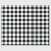 Rustikaler Schwarz-Weiß-Buffalo-Karo Geschenkpapier (Flach)