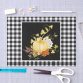 Rustikaler Schwarz-Weiß-Pollenkürbis-Erntedank Seidenpapier (Handwerk)