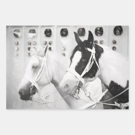 Rustikaler Schwarz-Weiß-Western Geschenkpapier Set (Vorderseite 3)