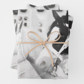 Rustikaler Schwarz-Weiß-Western Geschenkpapier Set (Beispiel)