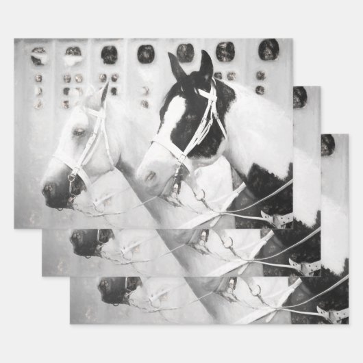 Rustikaler Schwarz-Weiß-Western Geschenkpapier Set (Set)