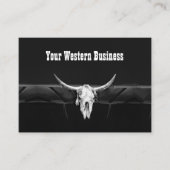 Rustikaler Schwarz-Weiß-Western Visitenkarte (Vorderseite)
