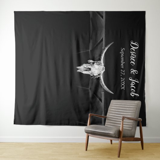 Rustikaler Schwarz-Weiß-Western Wandteppich (Beispiel (Horizontal))