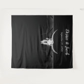 Rustikaler Schwarz-Weiß-Western Wandteppich (Vorderseite (Horizontal))