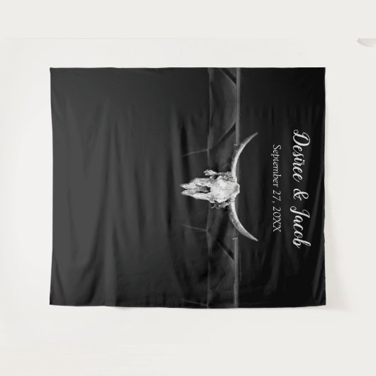 Rustikaler Schwarz-Weiß-Western Wandteppich (Vorderseite (Horizontal))