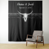 Rustikaler Schwarz-Weiß-Western Wandteppich (Beispiel)