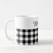 Rustikaler, schwarz-weißer Buffalo-Karierter Indiv Kaffeetasse (Links)