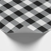 Rustikaler Schwarz-weißer Büffel-Karo Geschenkpapier (Ecke)