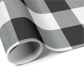 Rustikaler Schwarz-weißer Büffel-Karo Geschenkpapier (Rolleneckpunkt)