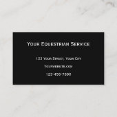 Rustikaler Schwarz-weißer Reitbetrieb Western Visitenkarte (Rückseite)