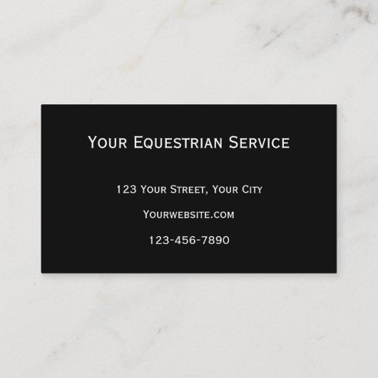 Rustikaler Schwarz-weißer Reitbetrieb Western Visitenkarte (Rückseite)