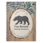 Rustikaler Schwarzer Bär Camping Empfang Notizblock (Vorderseite)
