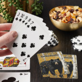 Rustikaler schwarzer Bär - eigener Name Spielkarten (In Situ)