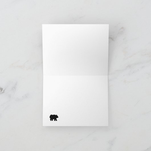 Rustikaler Schwarzer Bär Gruß oder Kartengröße Dankeskarte (Innenseite)